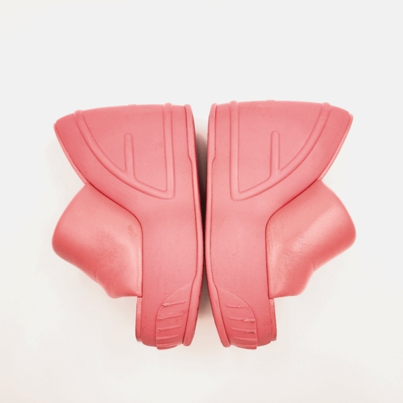 FENDI Pink Platform Slip-On Logo Leather & Rubber Designer Slides Sandals EU 37 - Picture 5 of 9